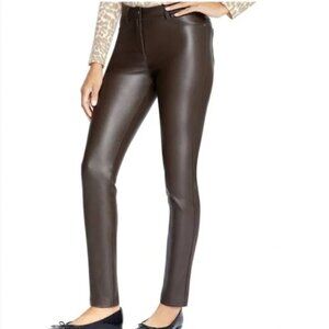 J McLaughlin Java Brown Faux Leather Becca Pant women's Sz 6